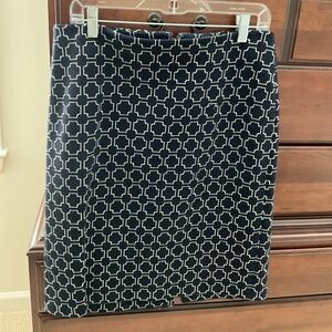 Talbots navy and white skirt